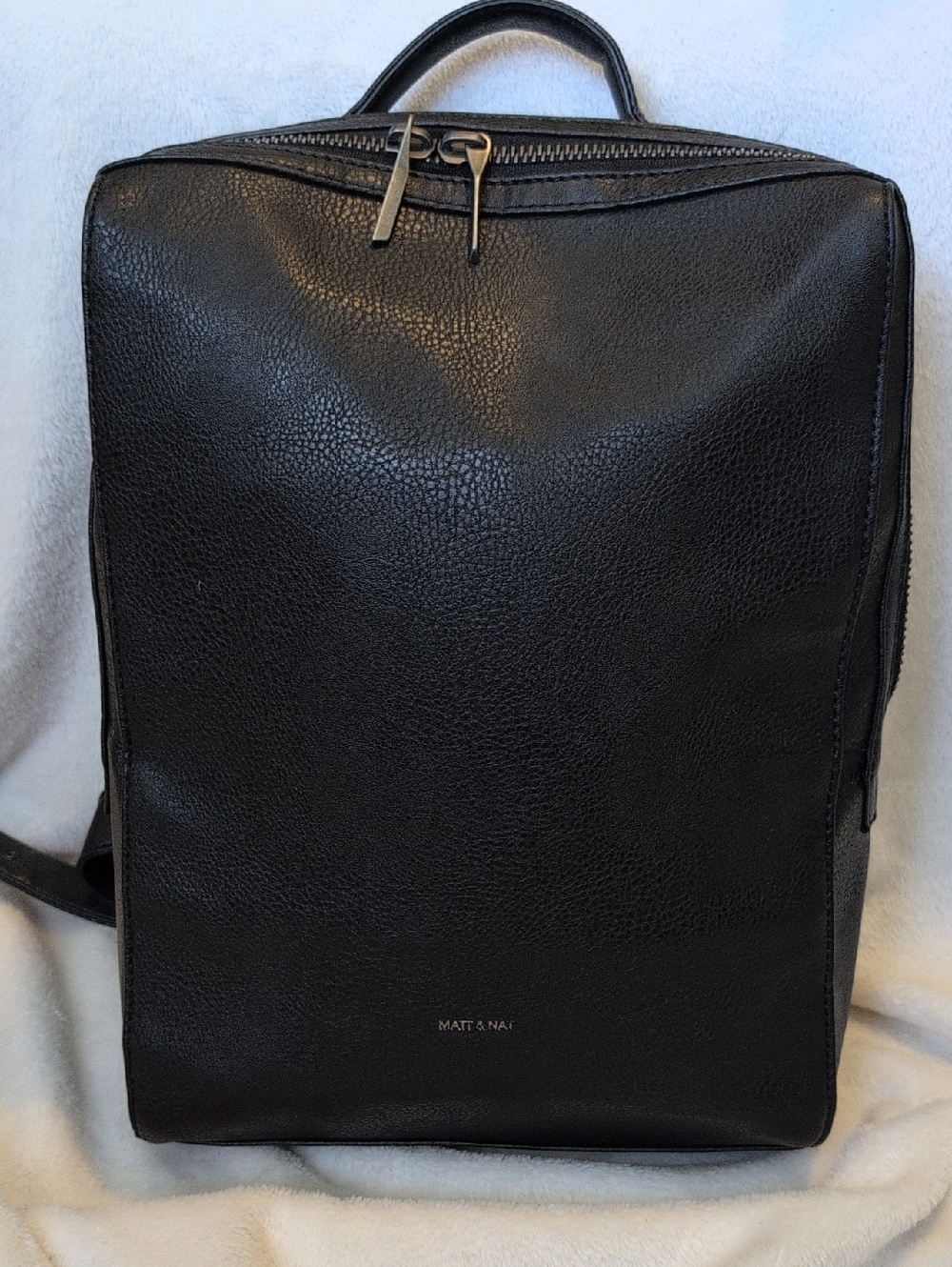Matt & Nat Black Vegan Leather Commuter Backpack